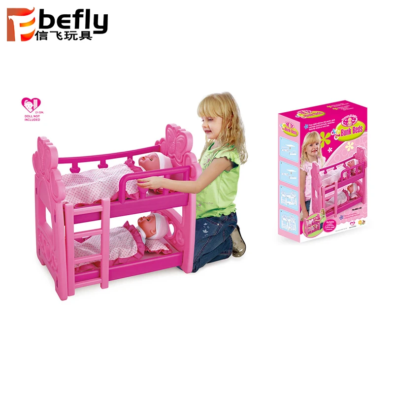 Children Pretend Play Plastic Doll Bed Toy With Doll Buy Doll Bed Toy