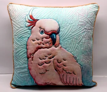 Burung Timbul 3 Dimensi Berlapis Kapas Bantal Penutup 45x45 Cm
