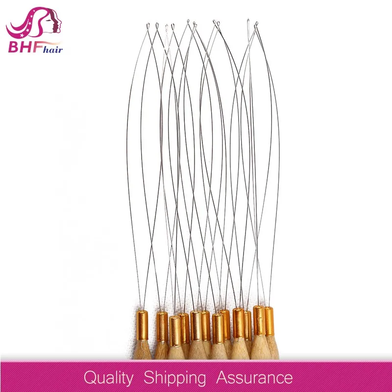 Micro Rings/hooked Crochet Needle Weaving Hair Extensions Tools Wooden