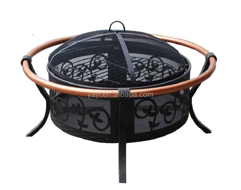 38 Deep Bowl Firepit With Heavy Faux Copper Support Ring Buy