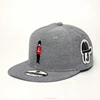 Wholesale polyester softball snapback hats gray