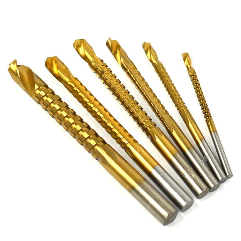 6PCS HSS Titanium Coated Drill Bit Set 3//4//5//6//6.5//8mm High Speed Steel