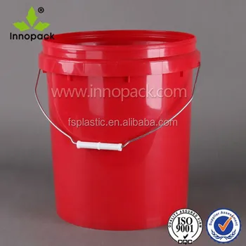 red plastic pail