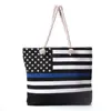 Wholesale Monogrammed Canvas American Police Flag Tote Bag