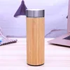 Bamboo Tumbler Stainless Steel Water Bottle Coffee Mug with Tea Infuser & Strainer 12oz and 14oz wooden mug