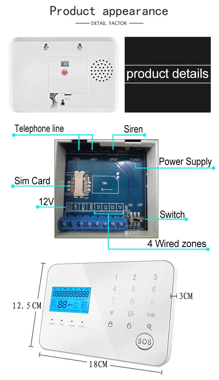 Smart Wireless Pstn And Gsm Dual Network Alarm System For Home Security ...