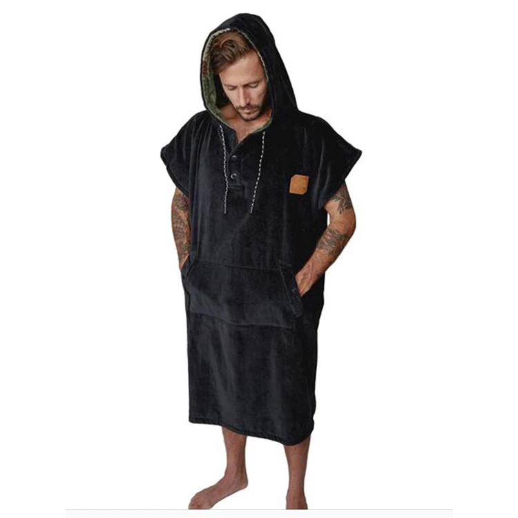 Wholesale Poncho Hooded Bathrobe Cotton Printed Beach Cotton Poncho