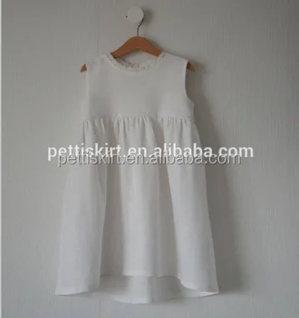 girls plain white dress