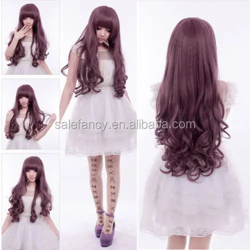 Fashion Anime Long Wavy Hair Night Club Girl Lolita Cosplay Party