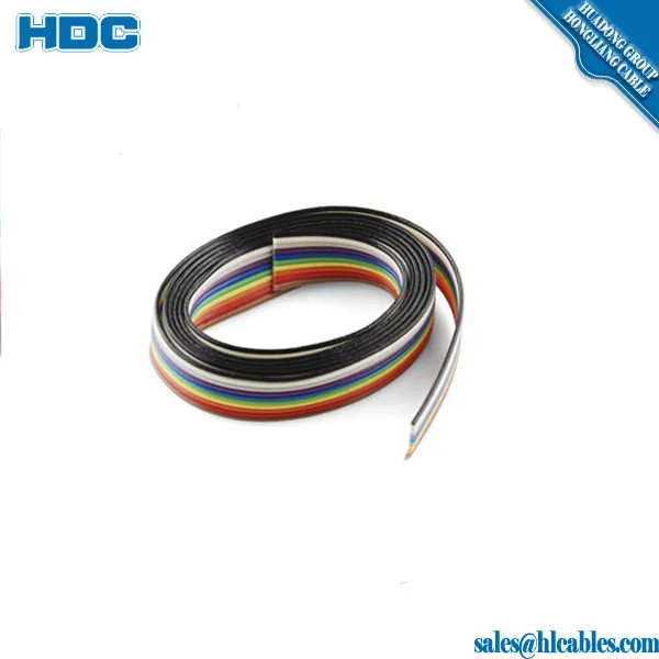 Colorful Flat Ribbon Cable 22awg 16awg 2pin Pvc Insulation Tinned Copper Conductor Led