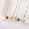 Projection Love Initial I Love You Necklace 100 Language For Mom