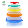 Custom reusable rectangle bpa free plastic storage containers for food