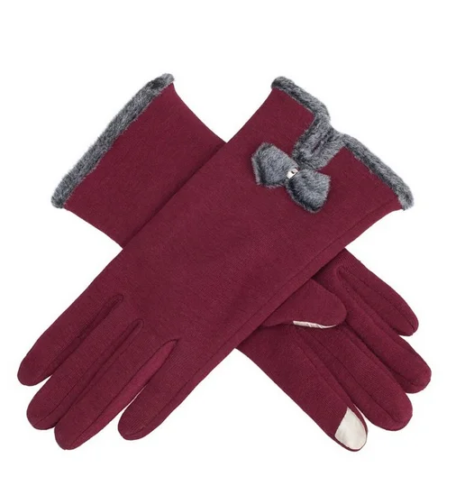 2016 women's mirco velvet gloves new screen touch thick warmer weather gloves