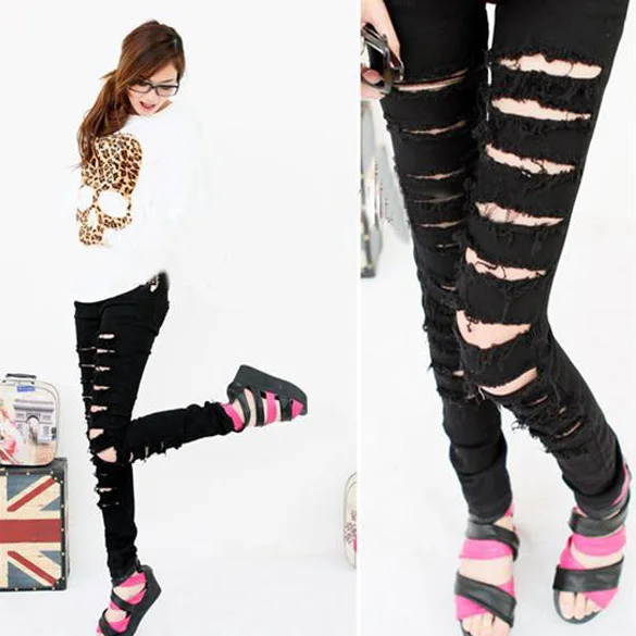 sexy black ripped jeans