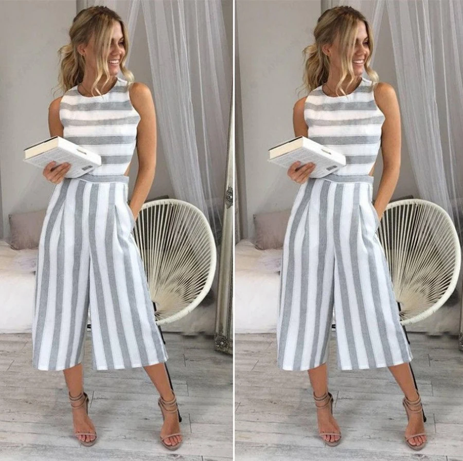 Fashion Design Custom White Fitted Linen Jumpsuit Women