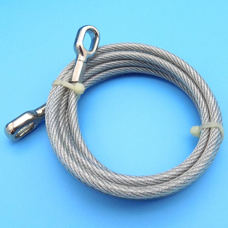 Fitness Galvanized Crimped Zinc Steel Wire Rope With Eyelet For Gym ...