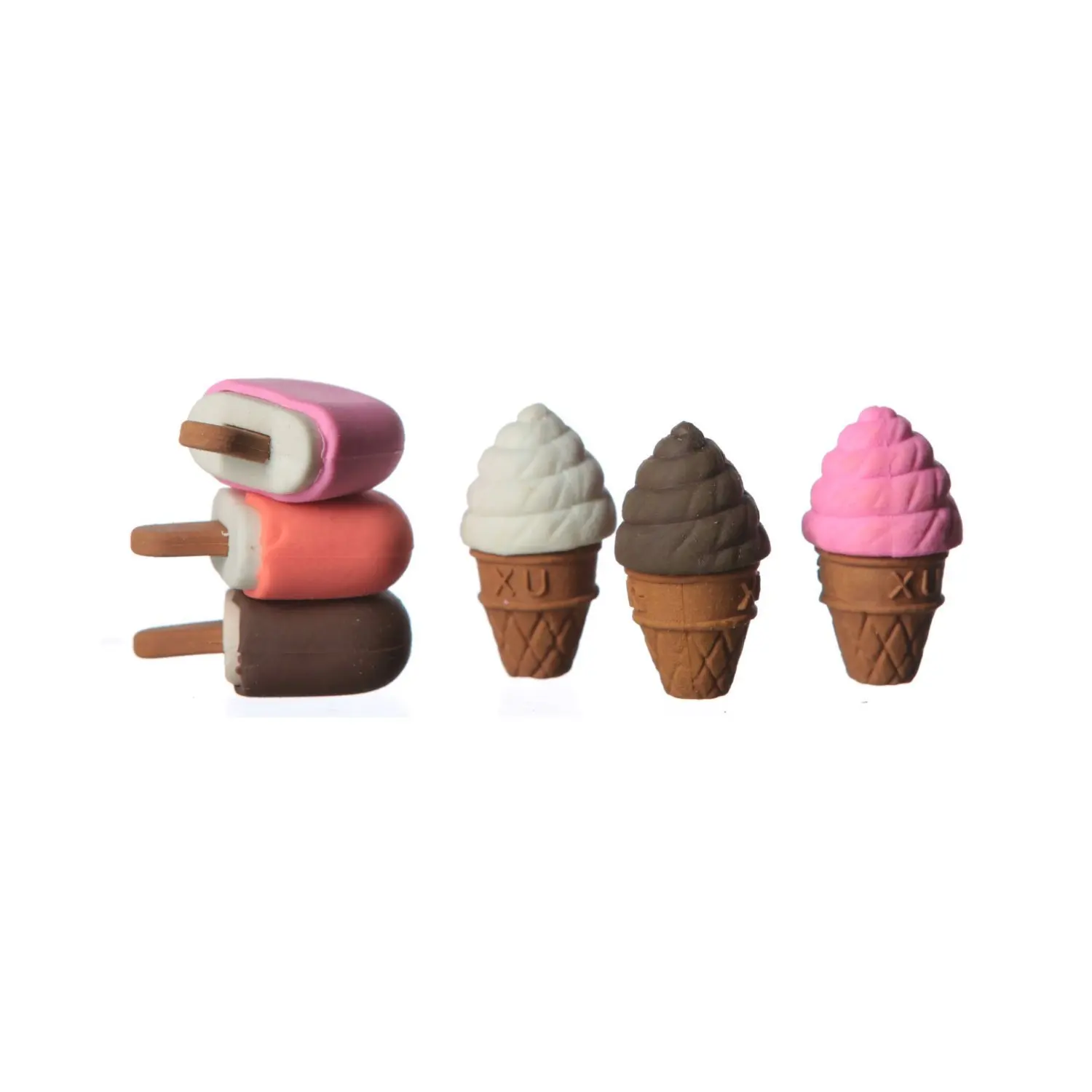 Assorted Colors, 1 Sweet Treats 48 Adorable Ice Cream Cone /& Frozen Treat Erasers; Kids Party Favors!!