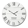 Wholesale cheap price 18 inch unique design large rustic wooden antique white wall clock for living room decoration