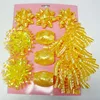 Yellow Holographic Curling Bow for decorations,sari silk ribbon yarns/Curly Ribbon Bow and Ribbon Egg for Easter Decoration