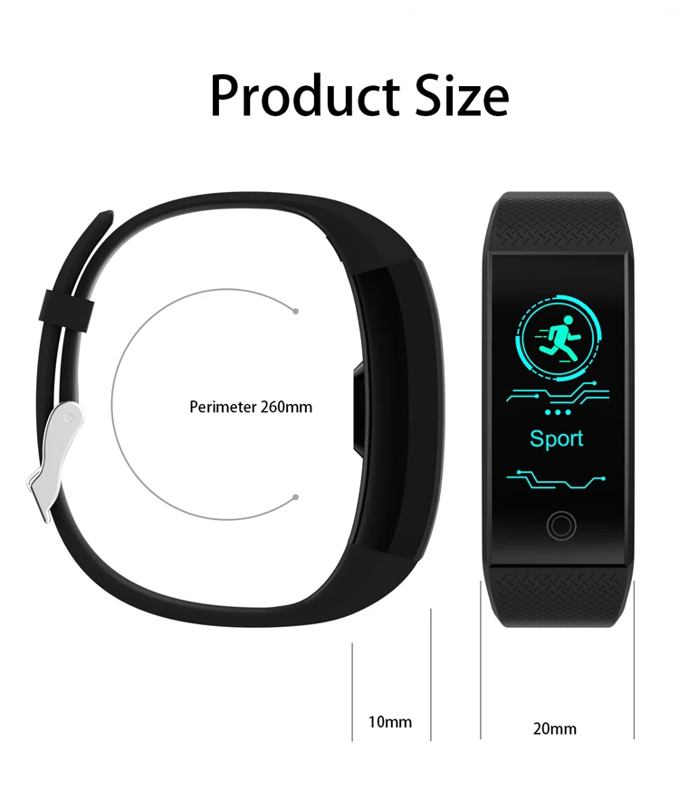 QW18 Colorful Smart Bracelet With Heart Rate Monitor Fitness Tracker