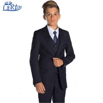 2017 Design Boys Navy Wedding Suit Kids Dress Sample With Suit Tie ...