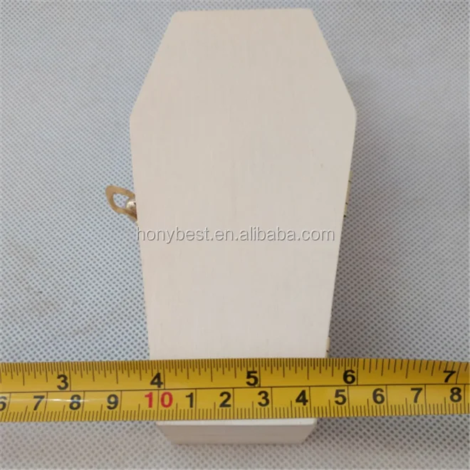 Unfinished Wood Coffin Box With Hinged Lid Halloween Coffin Case Wooden Packaging Gift Boxes For