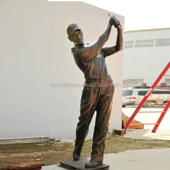 Hot Sale Cast Bronze Life Size Golfer Paly Golf Statue For Garden Decor