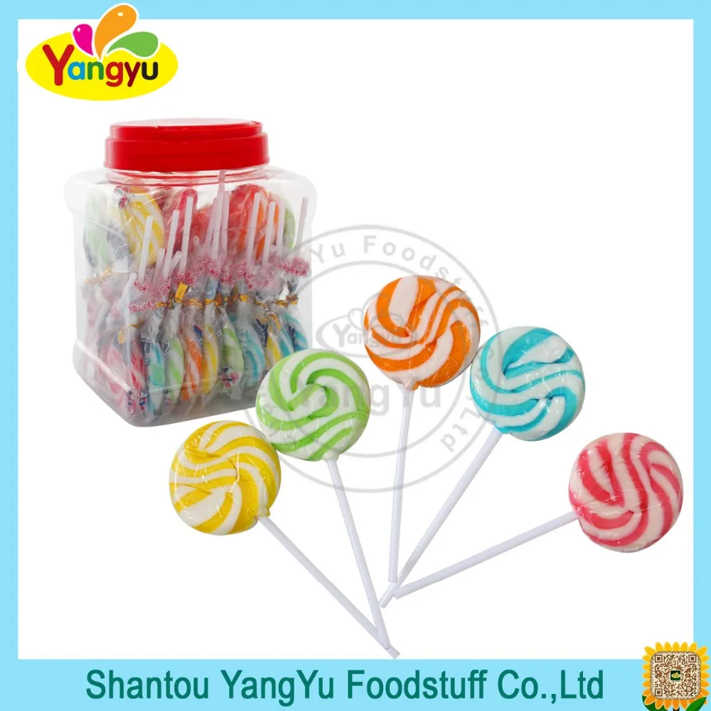 Lolly Candy Round Flat Swirl Lollipop Candy - Buy Lollipop Candy,Flat ...