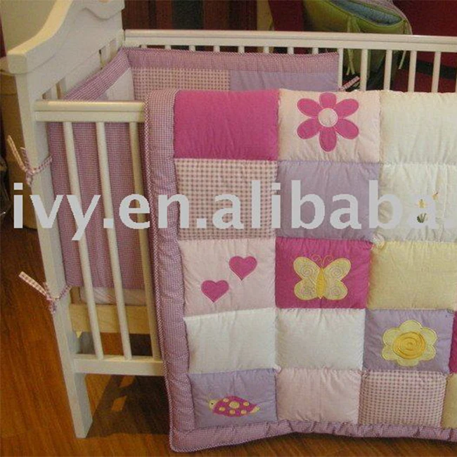 Flowers Patchwork Crib Baby Bedding Set