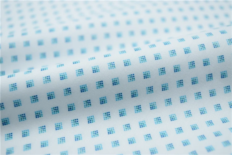 Skygen 100% cotton square dot bangladesh bangkok shirt skirt digital printed shinny cotton sateen shirting fabric