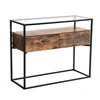 VASAGLE antique vintage hall way furniture glass console table with drawers
