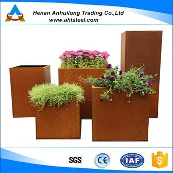 Verschiedene Größe Hohe Qualität Corten Stahl Blumentopf/blumentopf