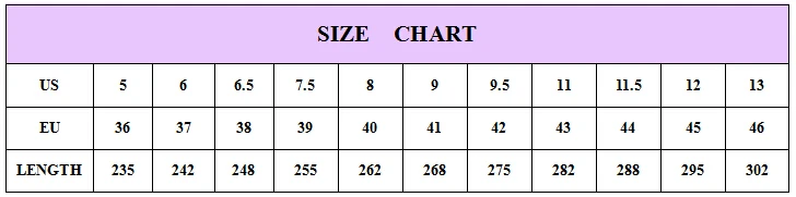 Bangkok Shoe Size Chart