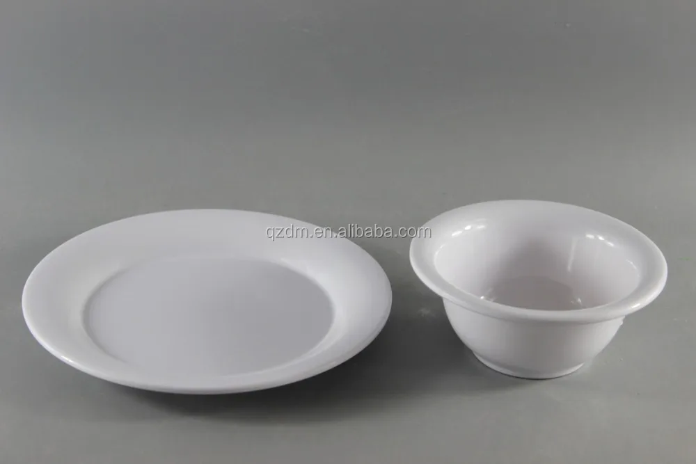 White Melamine Tableware,Melamine Dish And Bowl Set
