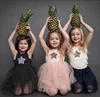 Sequins star princess girl sleeveless party dress