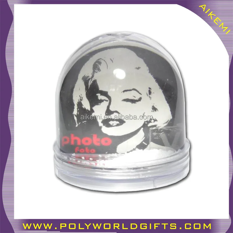 Plastic Snow Globe With Photo Insert,Custom Souvenir Gift Snow Globes