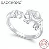 Elephant Rings 925 Sterling Silver Adjustable Mother And Child Elephant Ring