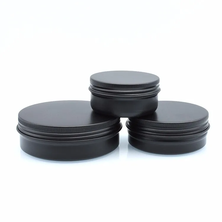 Low Price 5ml 15ml 30ml 50ml 60ml 100ml 150ml Black Metal Tin Jars Can ...