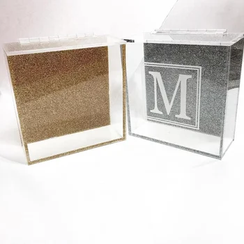 Gold Glitter Or Silver Glitter Acrylic Wedding Keepsake Box