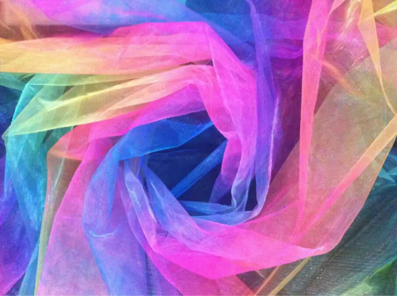 Rainbow Stain/Organza Multicoloured Fabric Decoration Material Dressmaking 150cm 