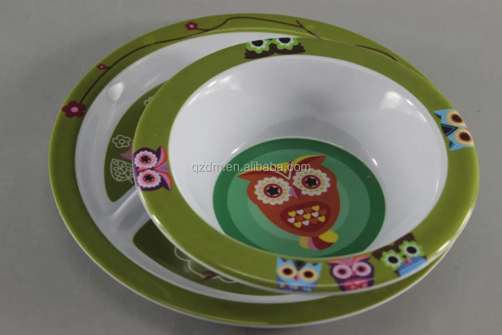 2pcs Melamine plate and bowl set for Kid's