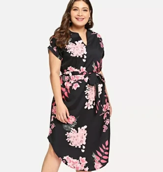 plus size casual dresses with sleeves