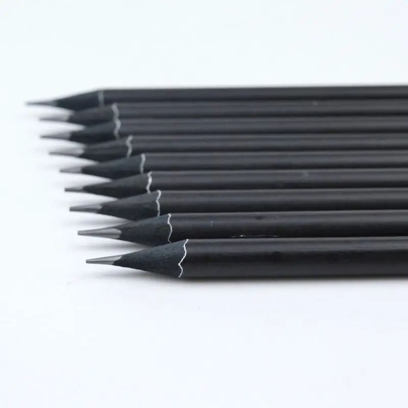 Oem High-end Custom Blackwood Top Eraser Hb Pencil Black Wood Pencil ...