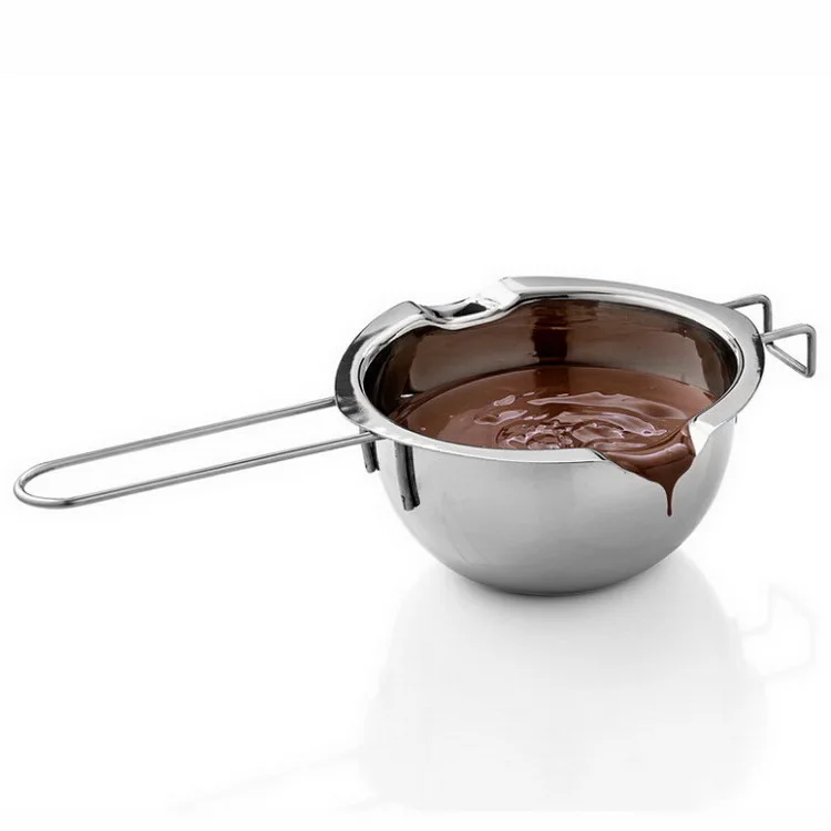 Fonduta di cioccolato ciotola multifunzione Chocolate Melting doppia caldaia in acciaio INOX manico lungo cucina casa Melting pot Taglia libera Silver 