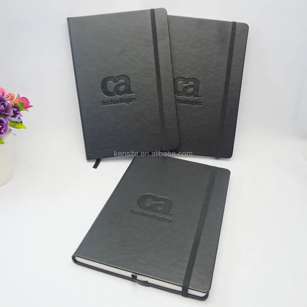 Customized Emboss Logo Black Pu Leather Moleskins Notebook A5 Buy