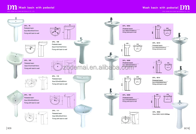 Ceramic Pedestal Washbasin With Matching Toilet Set Cheap Price,Continuing Hot Buy Washbasin