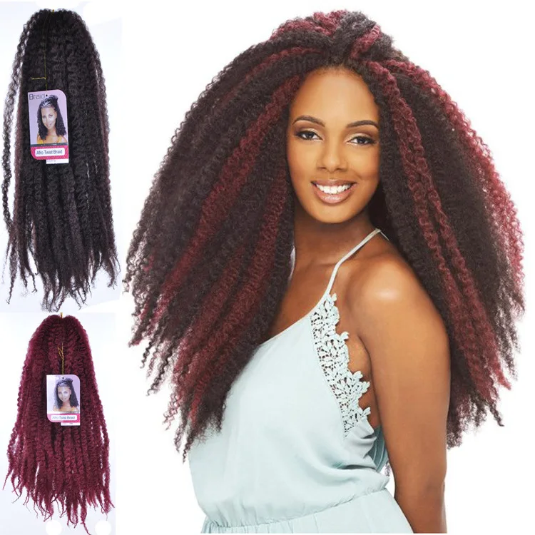 Synthetic Ombre Marley Hair Braids For Women Kinky Twist Crochet