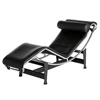 Modern Leather classic living room chaise design lounge french with metal base Chaise Lounger