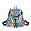Bula Fashion Luxury 3D rainbow color change gradient triangle reflective geometric backpack