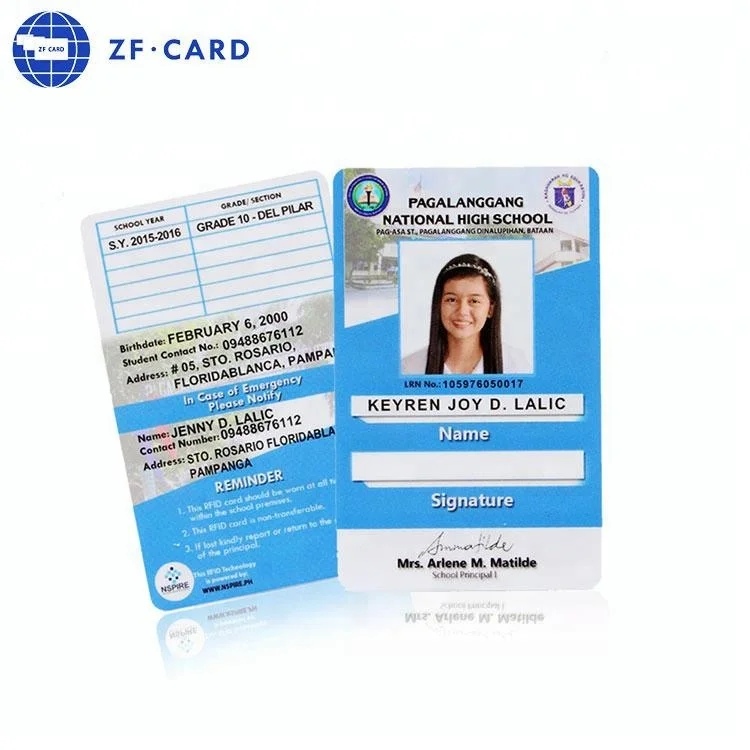 Plastic Photo School Id Card / Employee Card With Unique Serial Numbers Buy School Id Card